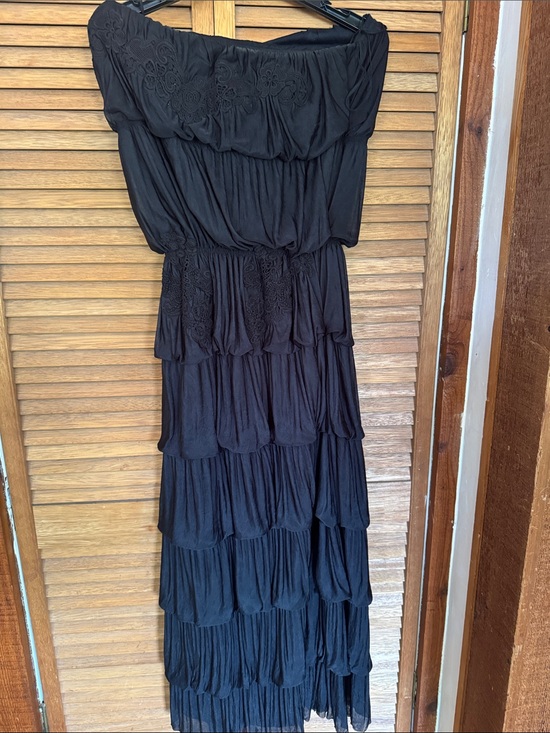 Free People Dresses & Skirts - Free People Black Tiered Off-Shoulder Maxi Dress Classic Women's Evening Dress S